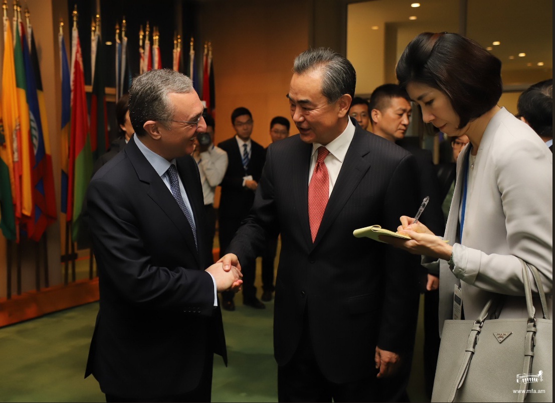 Meeting of Zohrab Mnatsakanyan with State Councilor and Foreign Minister of China Wang Yi